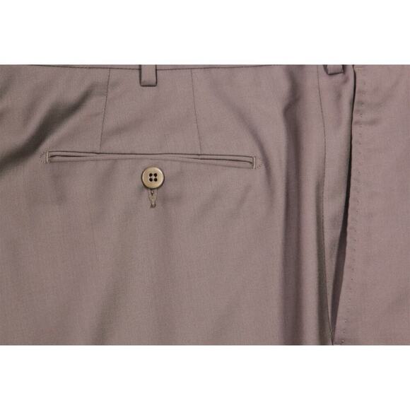 Ermenegildo Zegna Current Solid Light Brown Flat Front Wool Dress Pants 42x28 - Picture 3 of 9